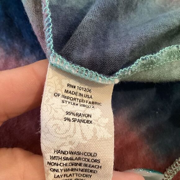 Soft Surroundings Tie Dye Tunic Top Sz M Long Sleeve Buttery Soft - Picture 5 of 6